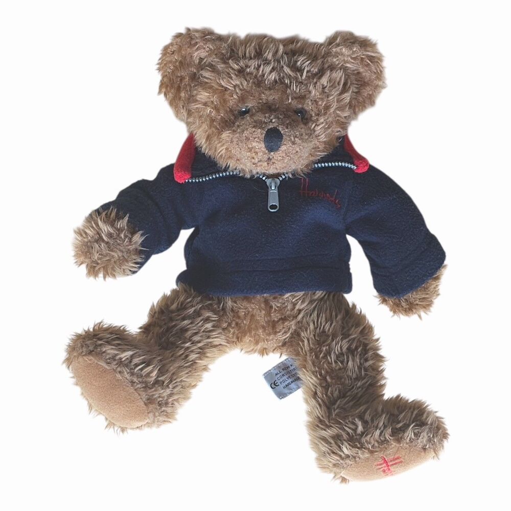 Harrods Navy Blue Sweater – Curly Brown Teddy with Tag